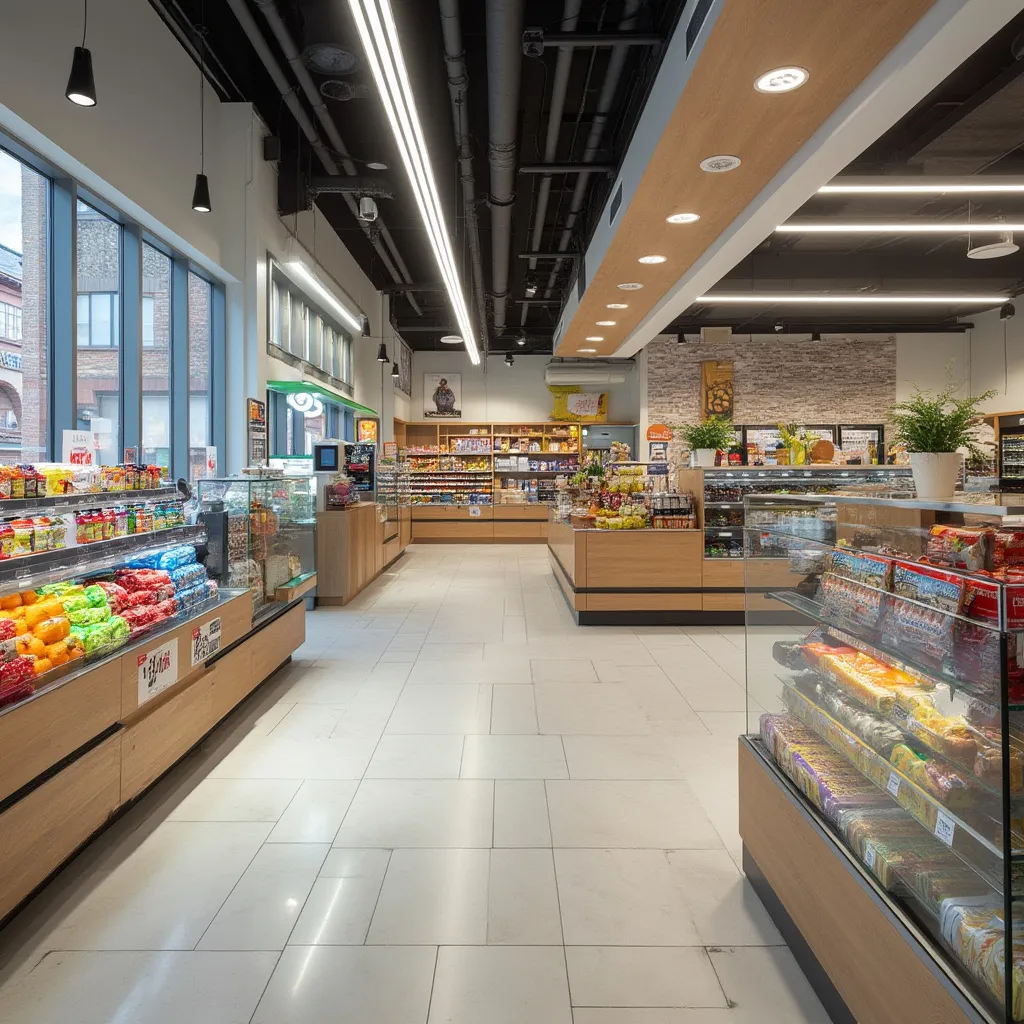 Interior moderno de una tienda de conveniencia EstacionesARG
